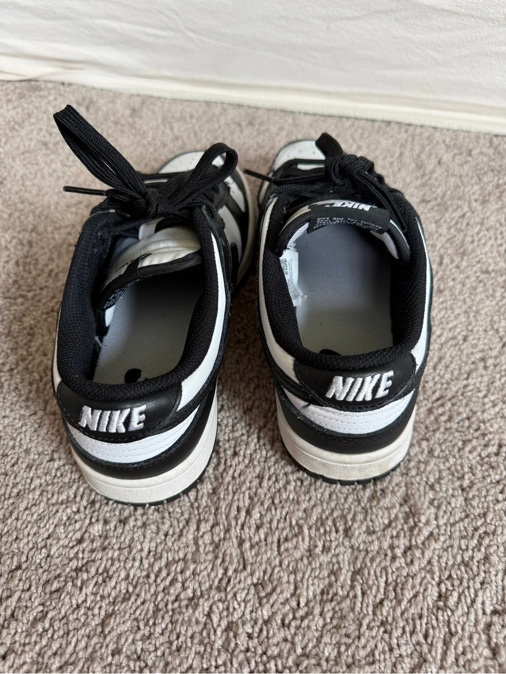 Nike Women's “panda” dunks low top Black and White Sneakers size 7